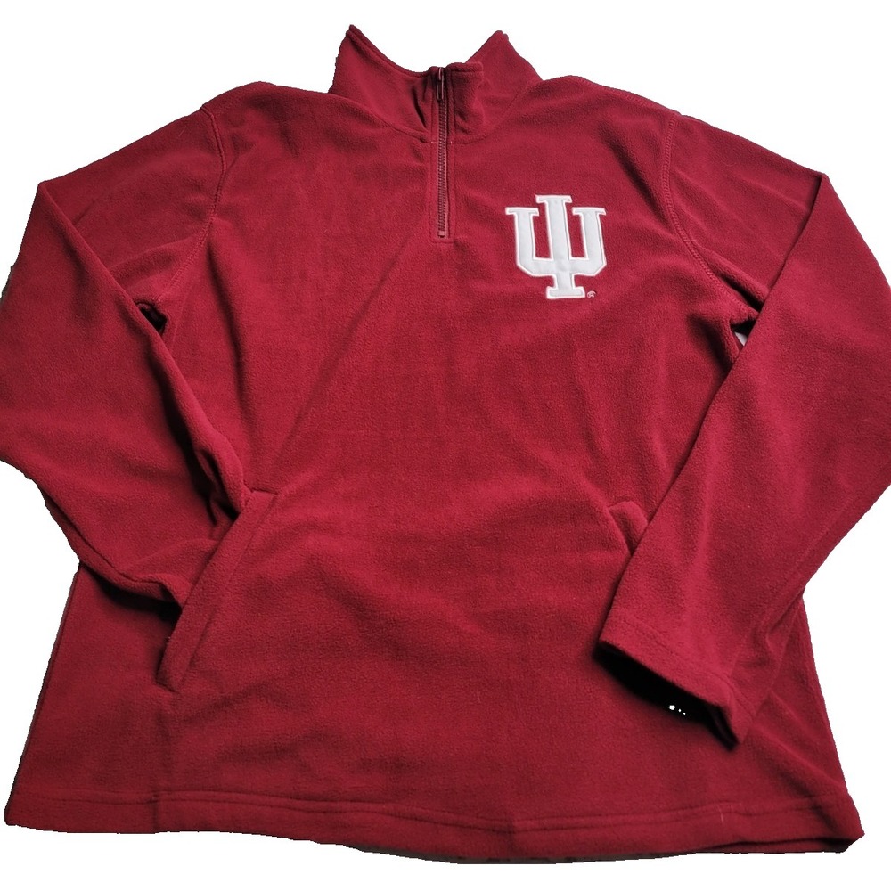 Indiana Hoosiers NCAA Red Collegiate Fleece 1/4 Zip Men's Medium E5‎